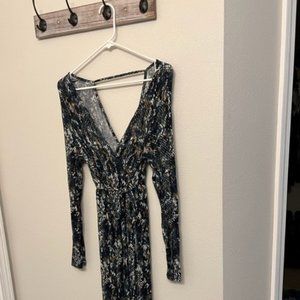 Jessica Simpson Maternity Womens Maxi Dress Sz Small Blue Green Snakeskin Print